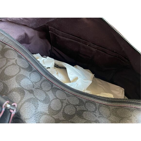 Coach Trekker Bag In Oxblood Canvas Duffel Bag With Strap - Picture 2 of 7